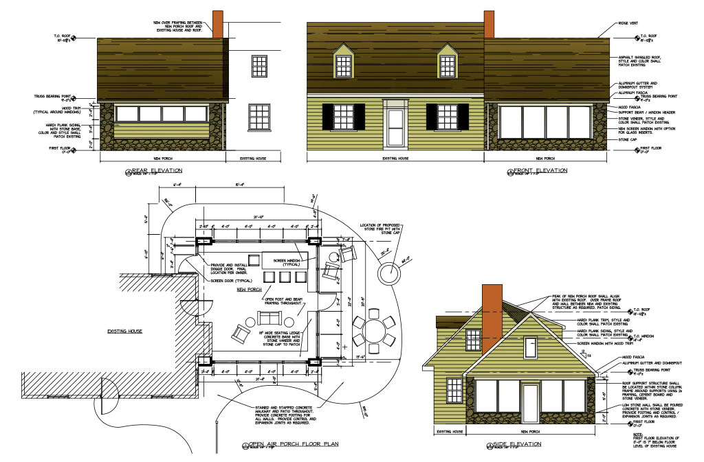 Residential Drafting Addition Patio Addition, Reading, PA